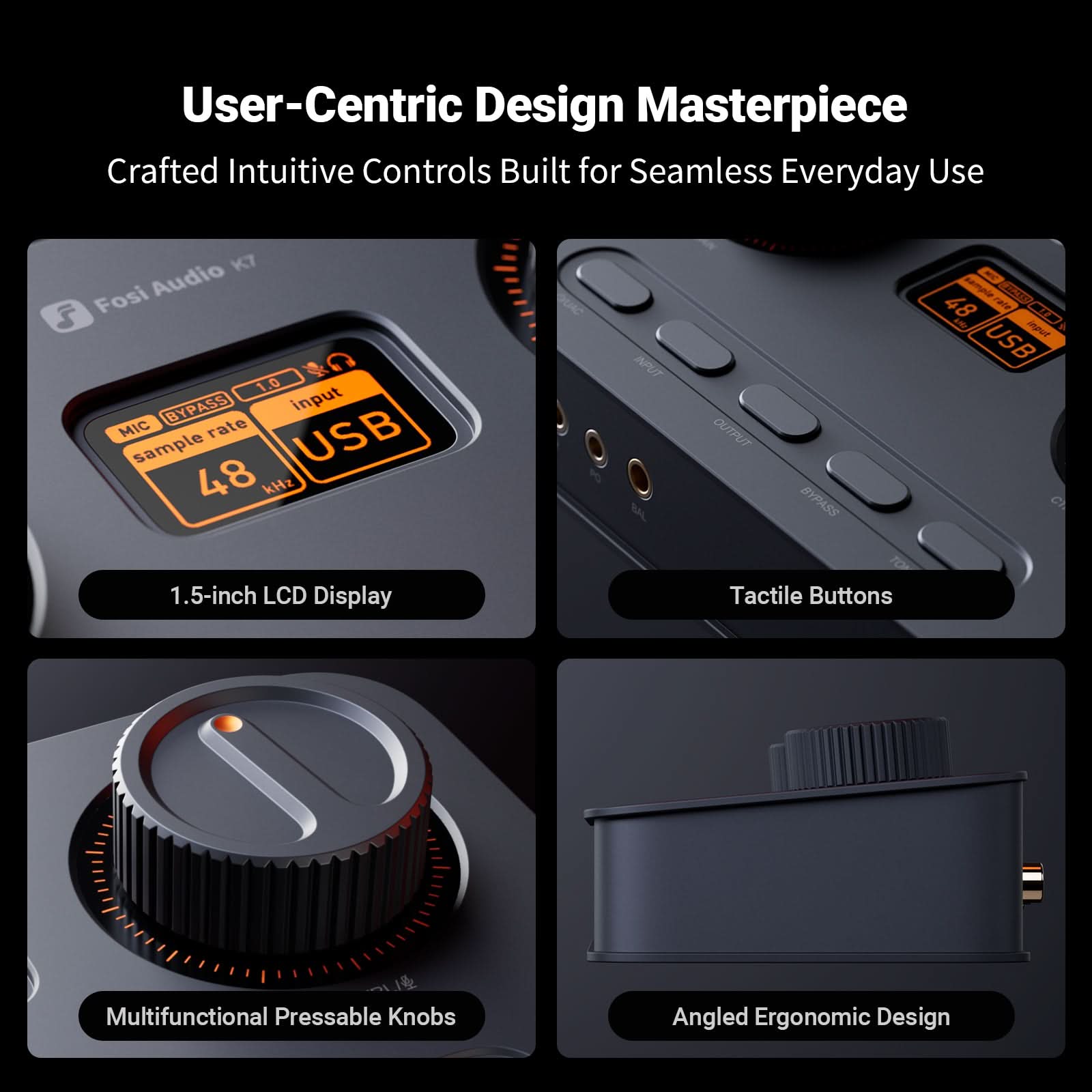 Fosi Audio K7 Audiophile Gaming Desktop Headphone Amplifier & DAC AMP/DAC + Pre-Amp + BT
מגבר אוזניות שולחני, כולל דקודר, קולט בלוטוס וקדם מגבר - דגם K7 מביתAudio Fosi