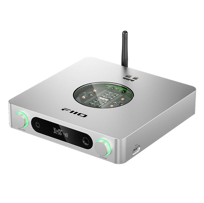 FiiO K13 R2R - Desktop 24-bit R2R DAC and Headphone Amplifier combo, features a fully differential resistor array layout, Bluetooth 5.4 with LDAC, up to 2400 mW power output at 32 ohms, and a 10-band parametric