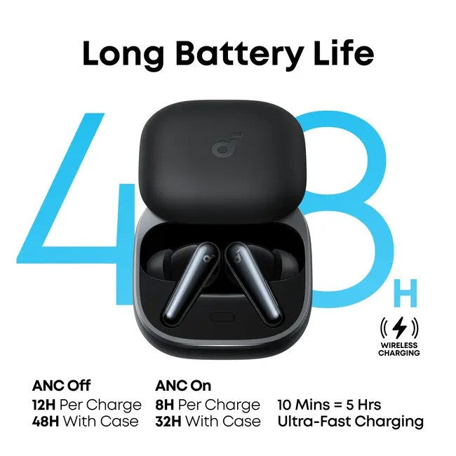Anker Soundcore Liberty 5 ANC - Noise-Cancelling Earbuds, True-Wireless Headphones TWS, with Dolby Audio, Black
אוזניות אלחוטיות אנקר סאונדקור ליברטי 5, אוזניה אלחוטית בתוך האוזן, אוזניות מבטלות רעש, עם דולבי אודיו, צבע שחור. יבואן רשמי!