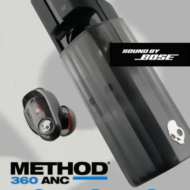 Skullcandy Method® 360 ANC - Active Noise Canceling TWS Earbuds with Sound by Bose, Black
אוזניות אלחוטיות בתוך האוזן, סקולקאנדי מתוד 360, אוזניות מבטלות רעש בשיתוף חברת בוס ביצירת הסאונד, צבע שחור