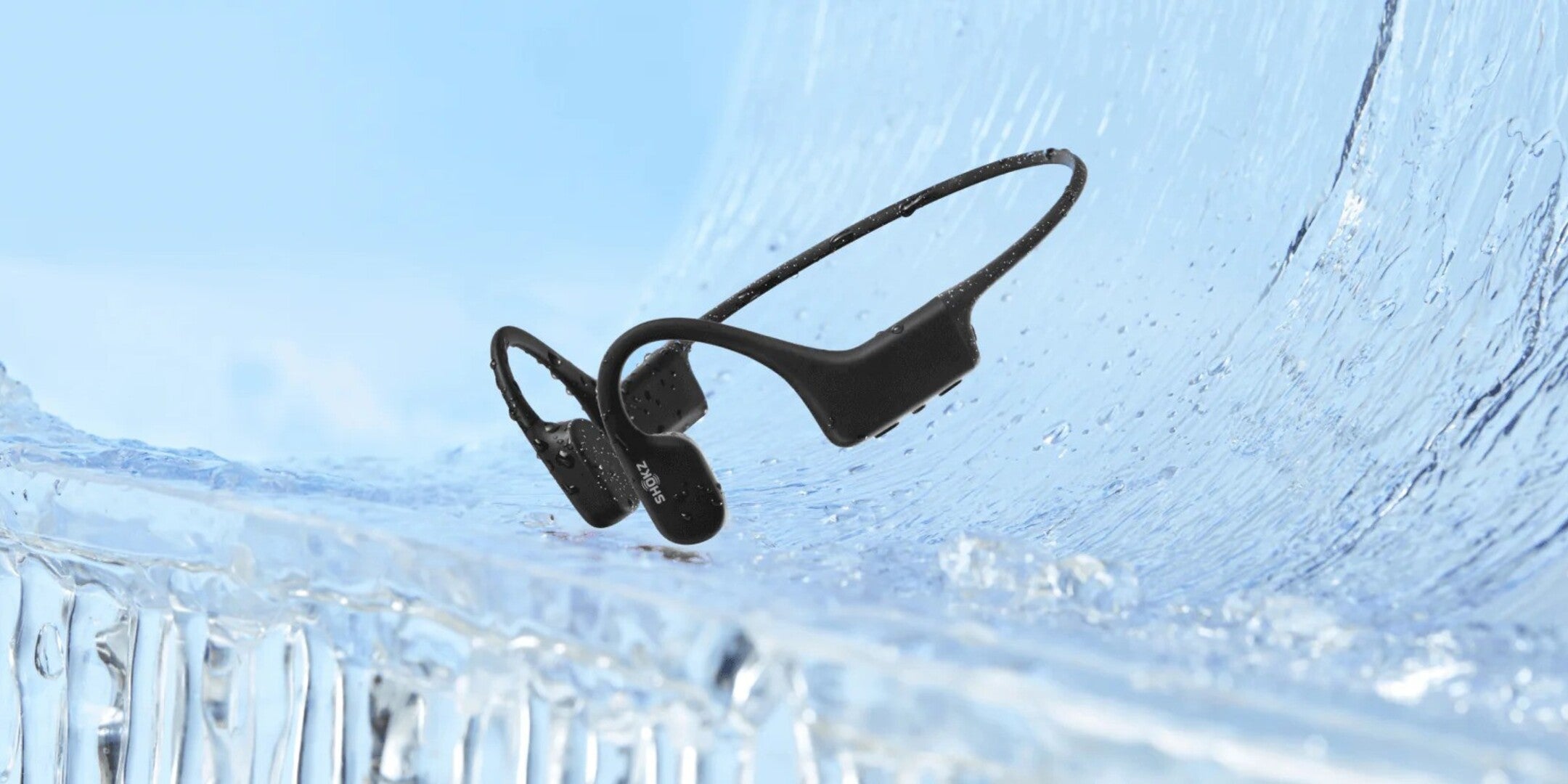 אוזניות הולכת עצם לשחייה מבית שוקז
Shokz OPENSWIM - Bone Conduction Open-Ear Mp3 Swimming Headphones, Black
