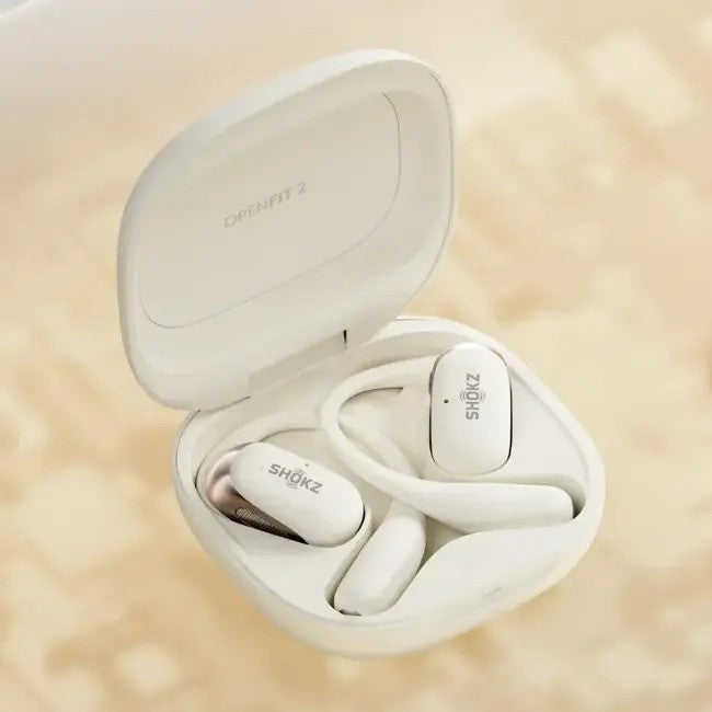 ShokzOpenFit 2 TWS - Open-Ear Design - DirectPitch™ Technology for Open-Ear Listening Buds
אוזניות כפתור פתוחות "אופן-פיט" אלחוטיות בטכנולוגיית הזרמת צליל ישירה ללא חדירה לתעלת האוזן מבית שוקז. אחריות שנתיים יבואן רשמי!!
