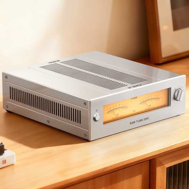 FiiO WARMER R2R – Desktop R2R Buffer and DAC, Fully differential true 24Bit R2R resistor arrays DAC, Four JJ electronic E8CC tubes