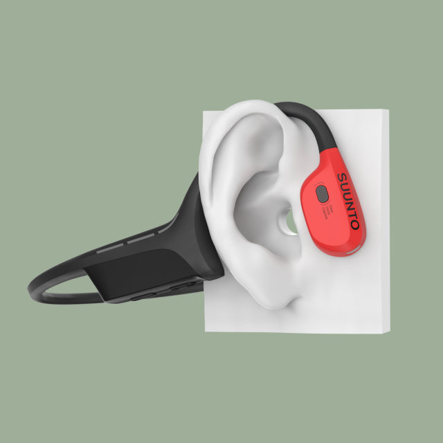 SUUNTO WING - Premium bone conduction headphones with LED lights & power bank, Lava Red
אוזניות ספורט סנטו ווינג, אוזניות הולכת עצם יוקרתיות עם נוריות לד וסוללת טעינה ניידת