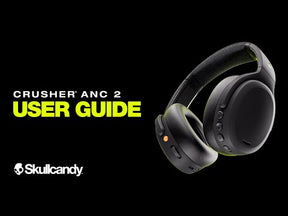 Skullcandy Crusher ANC 2, Wireless Bluethooth 5.2, Over-Ear Headphones with Sensory Thumping Bass, True Blackאוזניות סקולקנדי קרשר 2 אלחוטיות מבטלות רעש אוזניות קשת מסביב לאוזן עם בס רוטט, צבע שחור
