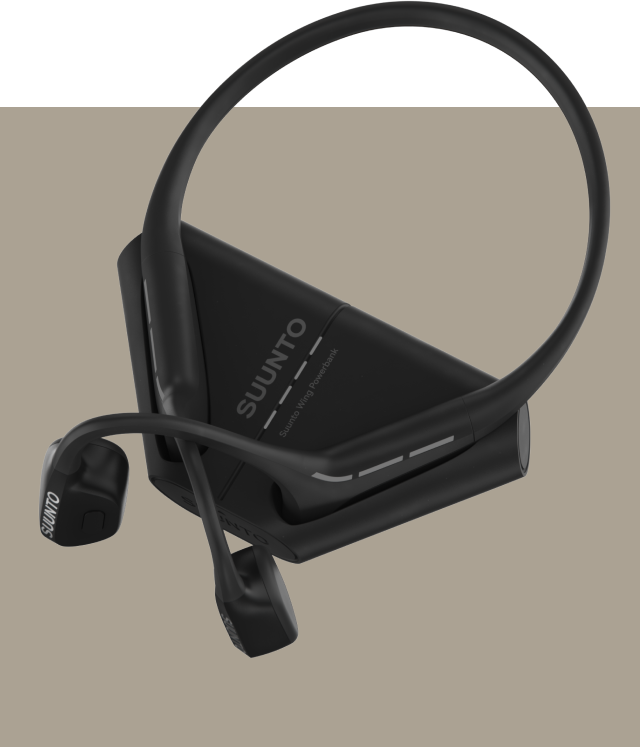 SUUNTO WING - Premium bone conduction headphones with LED lights & power bank, Lava Red
אוזניות ספורט סנטו ווינג, אוזניות הולכת עצם יוקרתיות עם נוריות לד וסוללת טעינה ניידת
