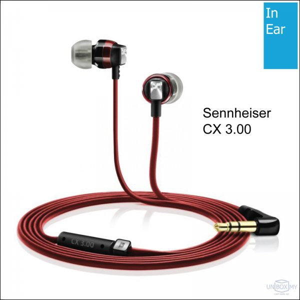 Sennheiser CX 300S In Ear Headphone with Built In Microphone and Remote, Red.אוזניות סנהייזר, אוזניה עם חוט בתוך האוזן, מיקרופון מובנה, צבע אדום