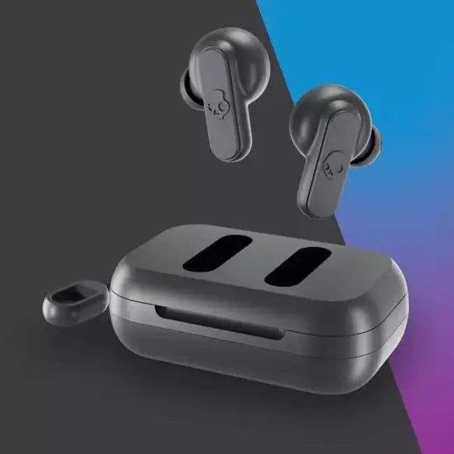 SKULLCANDY DIME - True Wireless Bluethooth Earbud Headphone, Chill Grey. אוזניות סקאלקנדי אלחוטיות בתוך האוזן, מוגן מים, צבע אפור קפוא