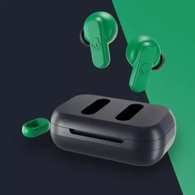 SKULLCANDY DIME - True Wireless Bluethooth Earbud Headphone, DarkBlue/Green. אוזניות סקאלקנדי אלחוטיות בתוך האוזן, מוגן מים, צבע כחול כהה/ירוק