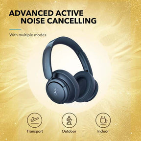 Anker Soundcore Life Q35 - Over-Ear Bluetooth Headphones, Obsidian Blue אוזניות קשת אלחוטיות מעל האוזן, עם חסימת רעשים, צבע כחול