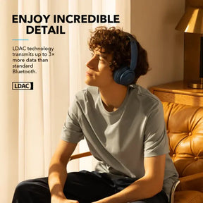 Anker Soundcore Life Q35 - Over-Ear Bluetooth Headphones, Obsidian Blu אוזניות קשת אלחוטיות מעל האוזן, עם חסימת רעשים, צבע כחול