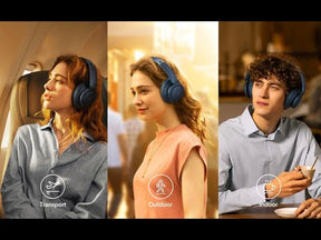 Anker Soundcore Life Q35 - Over-Ear Bluetooth Headphones, Obsidian Blue אוזניות קשת אלחוטיות מעל האוזן, עם חסימת רעשים, צבע כחול