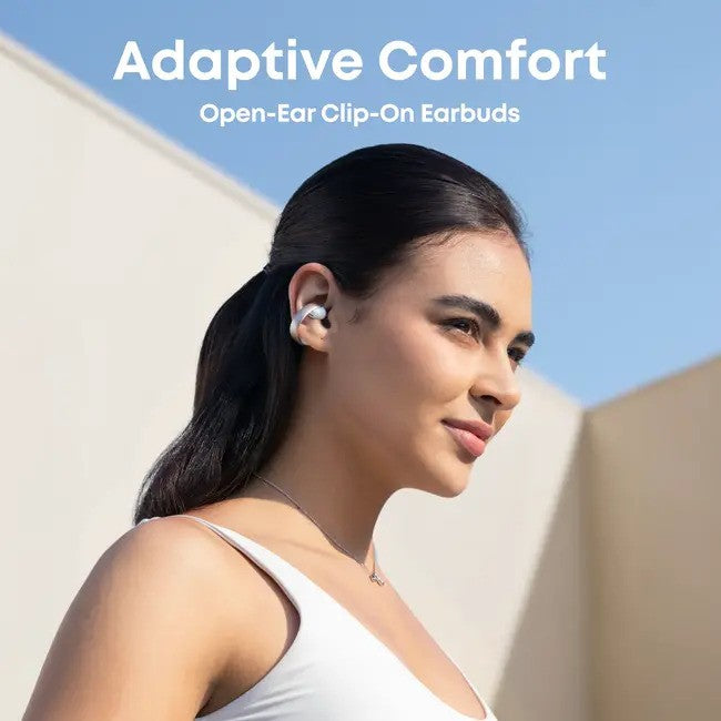 Anker Soundcore AeroClip Open-Ear Clip-On, Wireless Earbuds, with Adaptive Comfort, White
אוזניות אלחוטיות אנקר סאונדקור, אוזניות ארו-קליפ פתוחות, קליפ מתלבש בנוחות על אפרכסת האוזן, צבע לבן. יבואן רשמי! 
