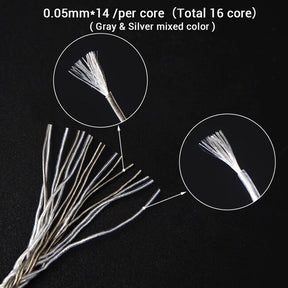 NiceHCK C16-4 16 Core Silver Plated Cable 4.4mm Plug 2Pin Connector -  InEar Balanced Cableכבל באלנס לאוזניות מוניטור אינאיר