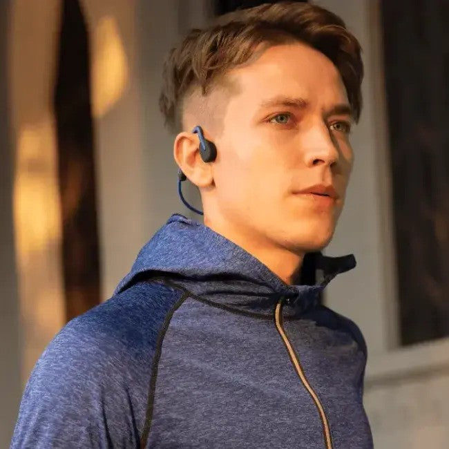Shokz OpenMove wireless Bone Conduction Open-Ear Lifestyle & Sport Headphones, Grey
אוזניות אלחוטיות אופן-מוב בשיטת הולכת עצם ללא חדירה לאוזן, אוזניות בלוטוס לפנאי וספורט מבית שוקז, צבע אפור
