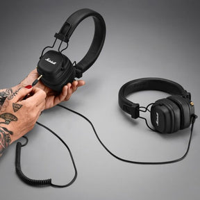 Marshall Major IV On-Ear Bluetooth Headphone, Black. אוזניות מרשל אלחוטיות על האוזן, צבע שחור